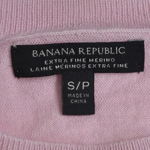 Banana Republic Merino Wool Short Sleeve  Sweater Lightweight Pink Size Small - Picture 8 of 9